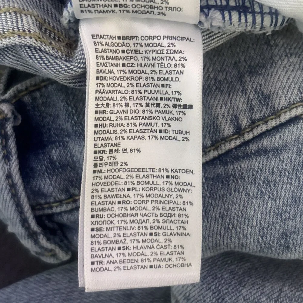 Gap Jeans Size 10 H Youth Straight Slim Stretch Mid Rise Light Wash Blue Denim
